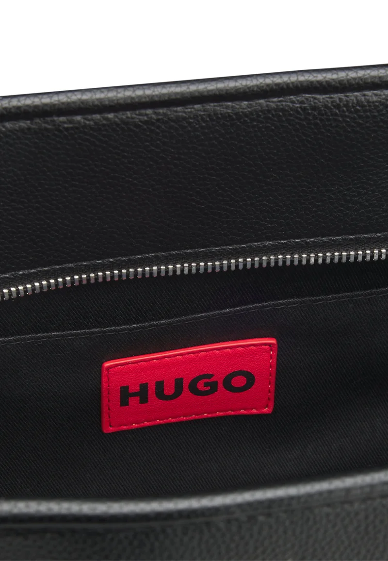 HUGO Grained faux-leather tote bag with stacked-logo trim