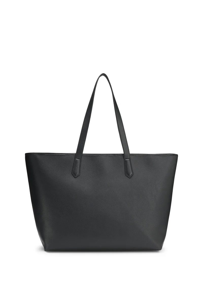 HUGO Grained faux-leather tote bag with stacked-logo trim