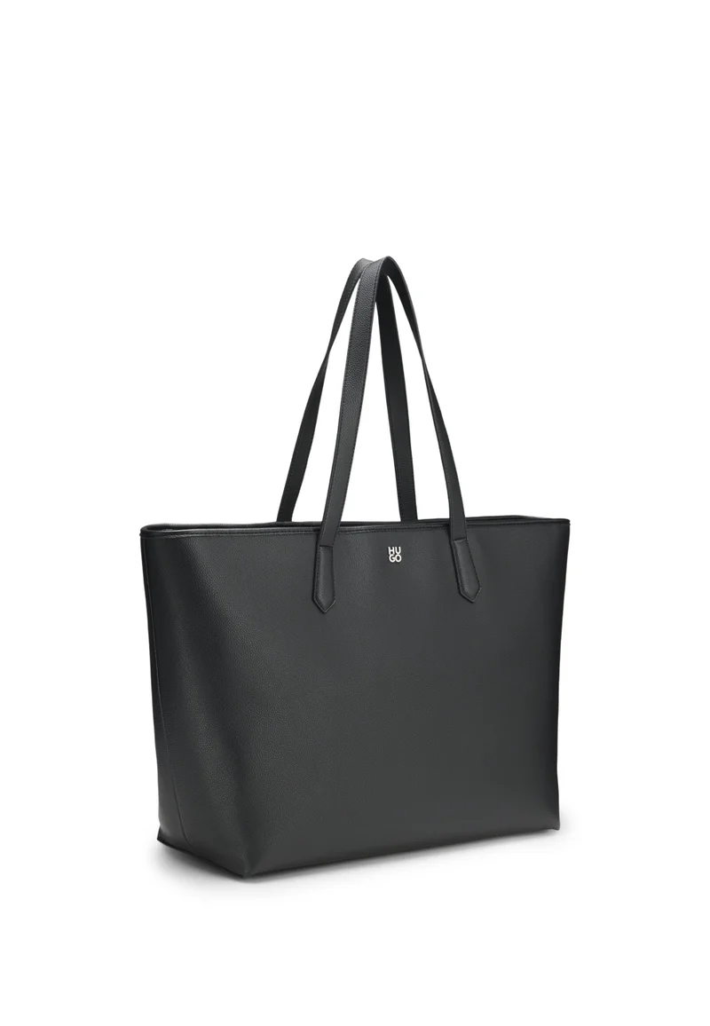 HUGO Grained faux-leather tote bag with stacked-logo trim