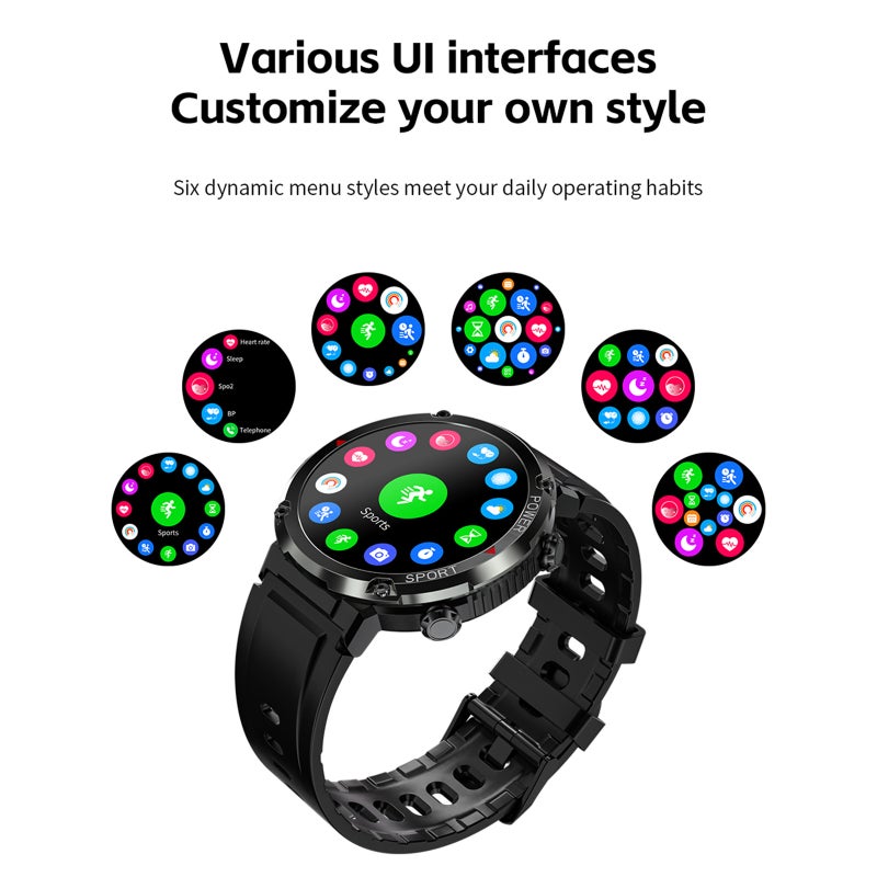 ساعة رياضية ذكية زيوس برو (ZEUS PRO Smart Bracelet Sports Watch) شاشة لمس كاملة TFT LED مقاس 1.6 بوصة متتبع لياقة بدنية مقاوم للماء بمستوى IP68 مكالمة عبر بلوتوز تشغيل موسيقى مراقب للنوم/معدل القلب/ضغط الدم وعدة أنماط رياضية - Image 2