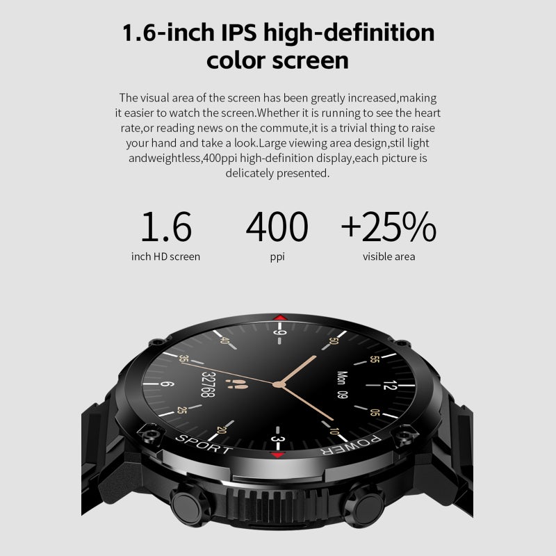 ساعة رياضية ذكية زيوس برو (ZEUS PRO Smart Bracelet Sports Watch) شاشة لمس كاملة TFT LED مقاس 1.6 بوصة متتبع لياقة بدنية مقاوم للماء بمستوى IP68 مكالمة عبر بلوتوز تشغيل موسيقى مراقب للنوم/معدل القلب/ضغط الدم وعدة أنماط رياضية - Image 4