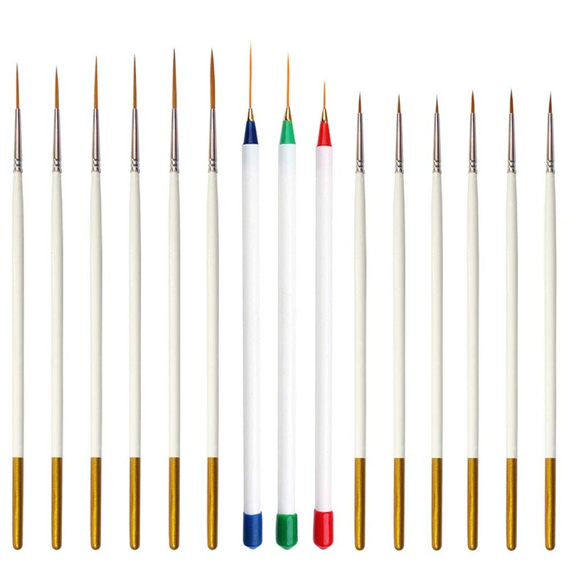 Afantti 15 Pcs Paintbrushes, Detail Fine Paint Brushes Micro Mini Tiny Artist Paintbrush Set | Ultra Fine Point Tip | for Miniature Acrylic Script Line Model Nail Painting - Image 2