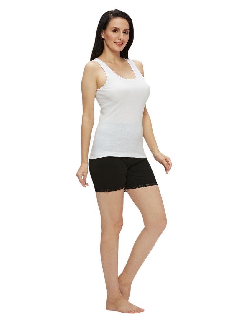 BYC WOMEN'S COTTON VEST (PACK OF 3) - WHITE  - Image 4