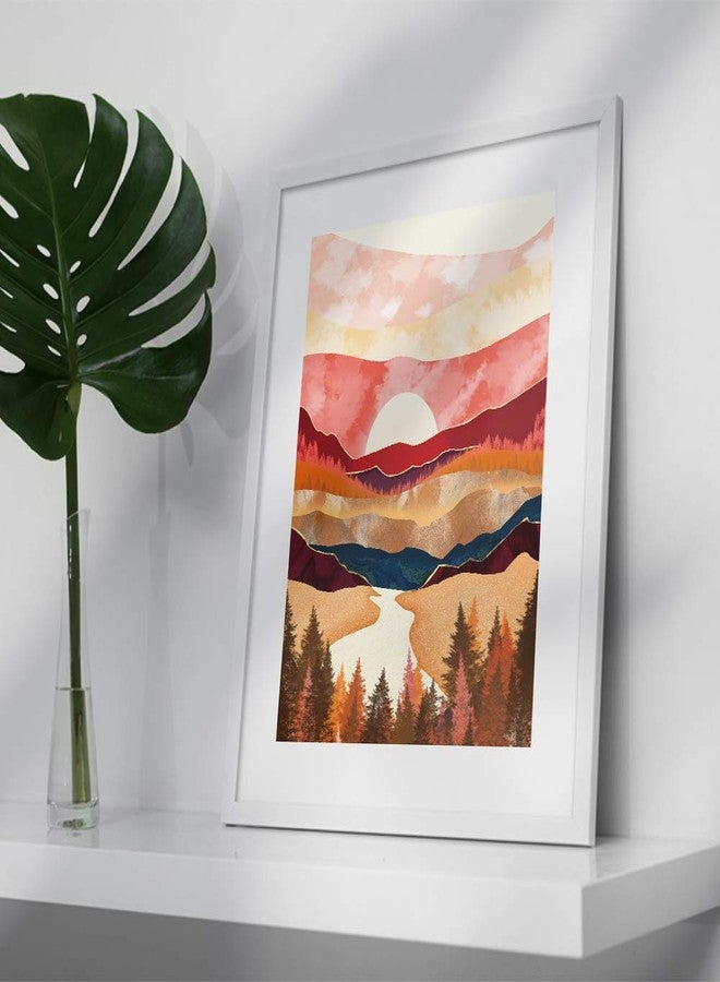 YUMKNOW Abstract Nature Wall Art - Boho for Bedroom Wall Decor for Living Room Pictures for Wall Prints, Unframed 16x20 inch, Mountain Decor, Sunset Moon Poster Modern Fall - Image 4