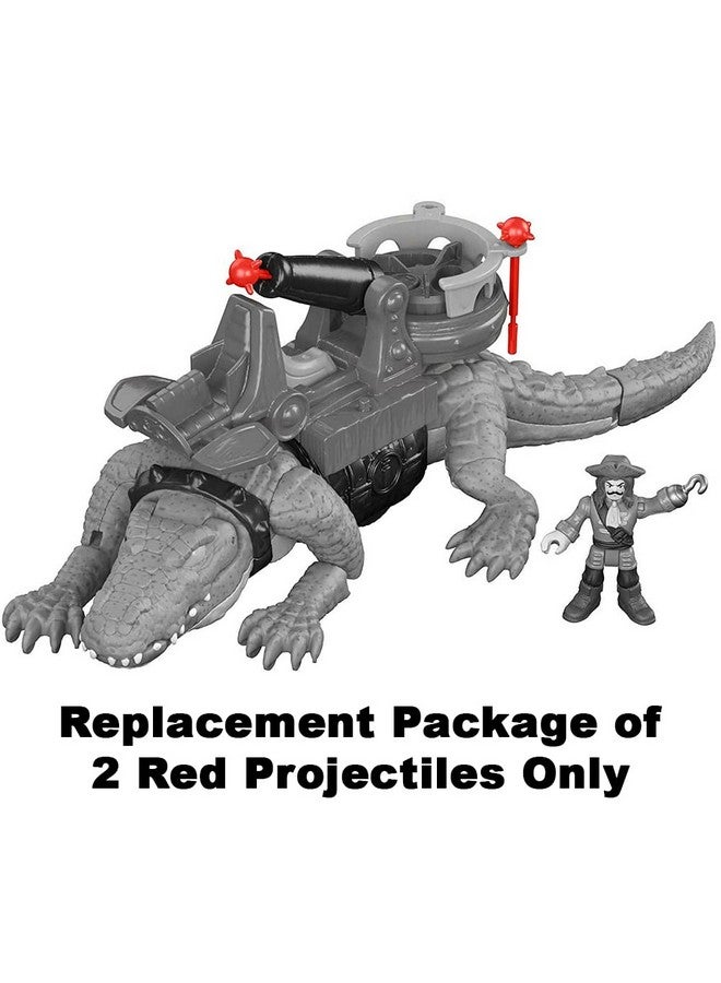 Imaginext Replacement Parts Crocodile Playset - Walking Croc and Pirate Figure DHH63 ~ Package of 2 Red Projectiles - Image 5