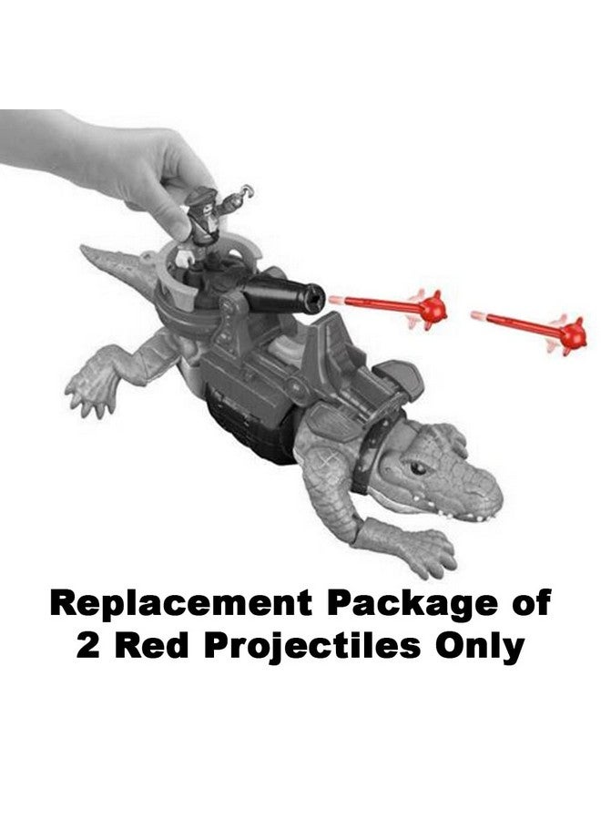 Imaginext Replacement Parts Crocodile Playset - Walking Croc and Pirate Figure DHH63 ~ Package of 2 Red Projectiles - Image 4
