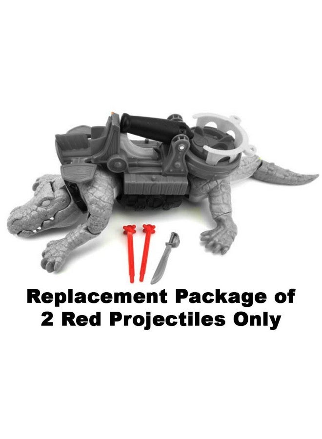 Imaginext Replacement Parts Crocodile Playset - Walking Croc and Pirate Figure DHH63 ~ Package of 2 Red Projectiles - Image 3