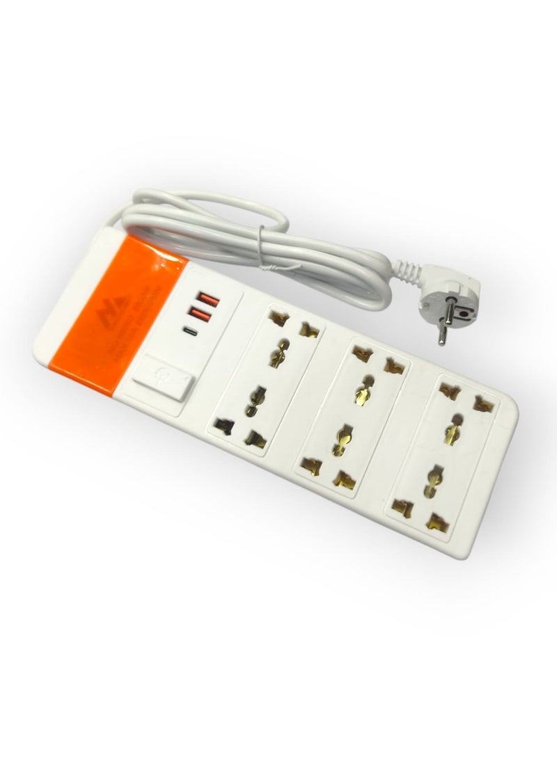 Electricity joint- 6Ports - 2Usb- type c -  Max 2500w- 10A  - Image 1