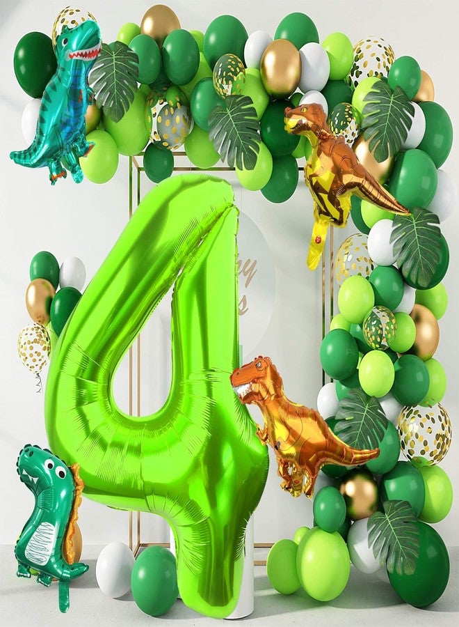 LEBERY Dinosaur Number 4 Ballloon, 40 Inch Green Number 4 Balloon, Mini Dino Foil Balloons Baby Dinosaur Balloons for Kid Dino Theme Jungle 4th Birthday Baby Shower Party Decorations - Image 4