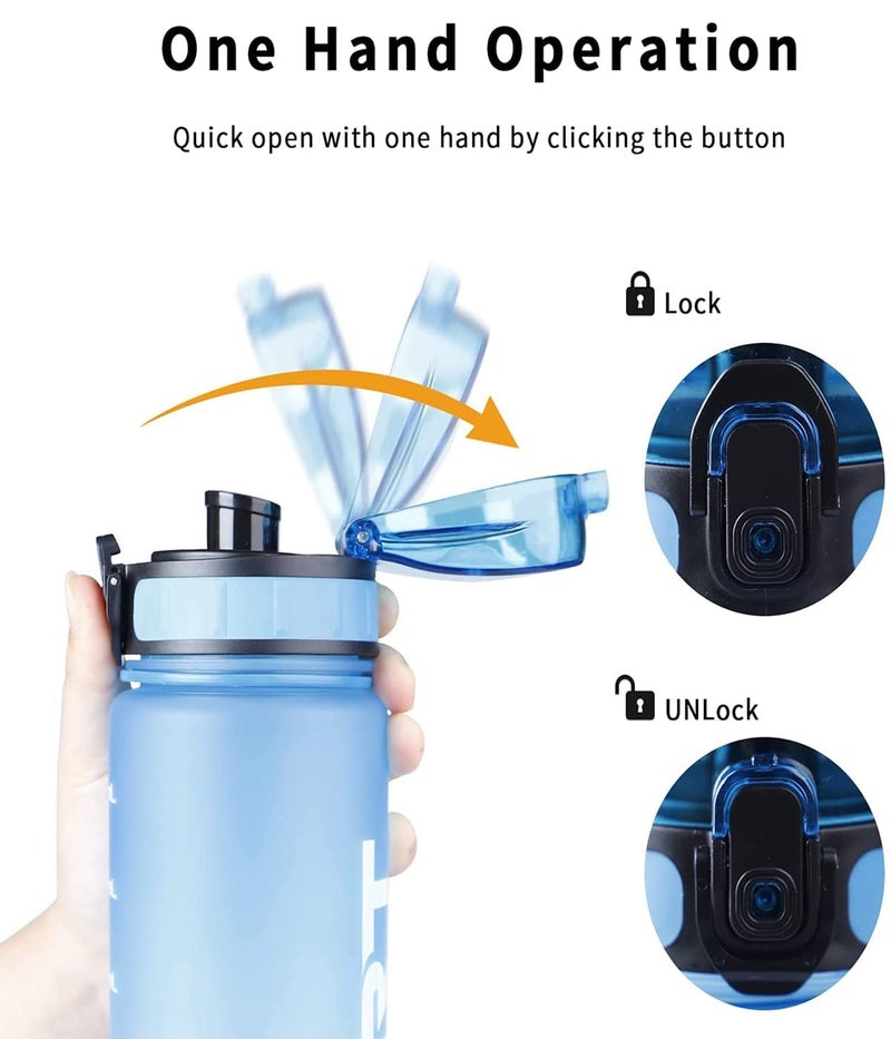 US1984 Unbreakable Water Bottle, Leakproof Durable BPA-Free Non-Toxic Water Bottle, Bottle for Office, Sports, School, Gym, Yoga (1000 ML, Plastic, Blue, Pack of 1 Bottle) - Image 3