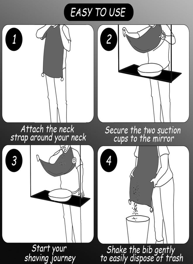 Celuisiva Beard Bib Beard Apron, Beard Catcher for Men Shaving & Trimming, Waterproof Beard Bib Hair Catcher for Sink, Non-Stick Beard Cape with 4 Suction Cups, Grooming Accessories & Gifts for Men Dad Husband - Image 5