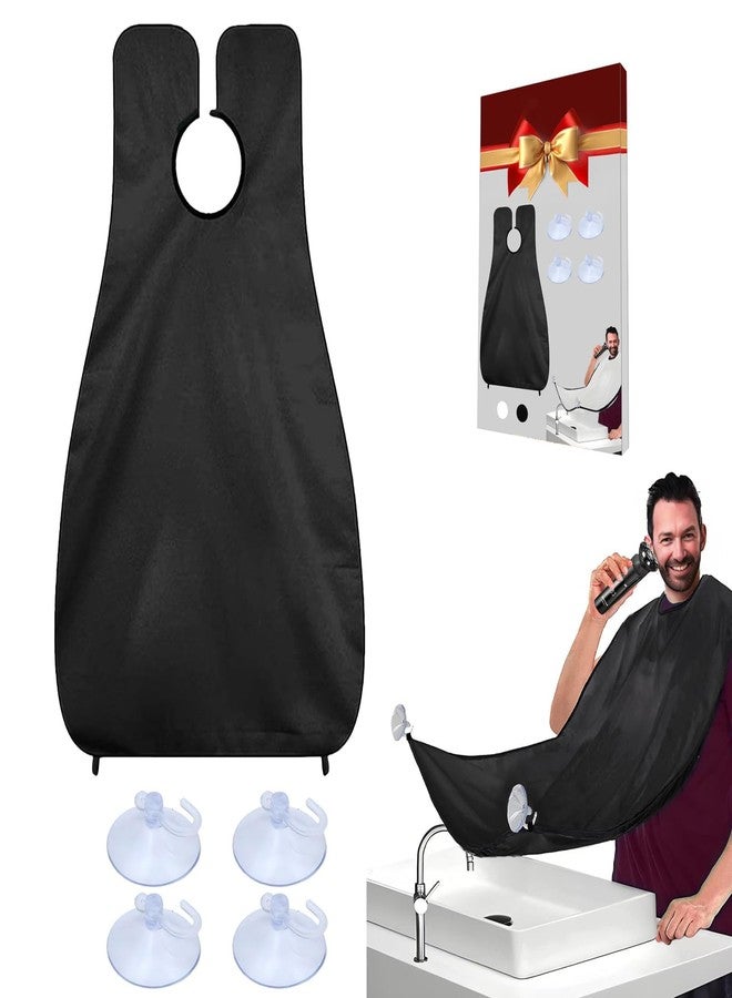 Celuisiva Beard Bib Beard Apron, Beard Catcher for Men Shaving & Trimming, Waterproof Beard Bib Hair Catcher for Sink, Non-Stick Beard Cape with 4 Suction Cups, Grooming Accessories & Gifts for Men Dad Husband - Image 1