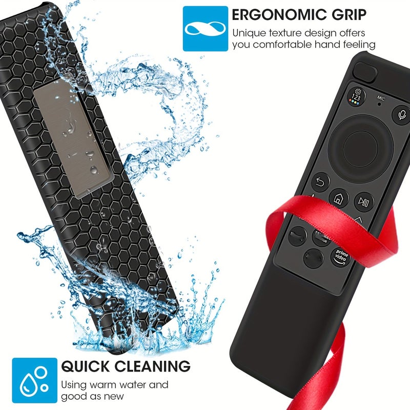 Black Silicone Protective Remote Skin Case For Samsung Smart TV Remote Cover Remote Control Not Included - Image 4