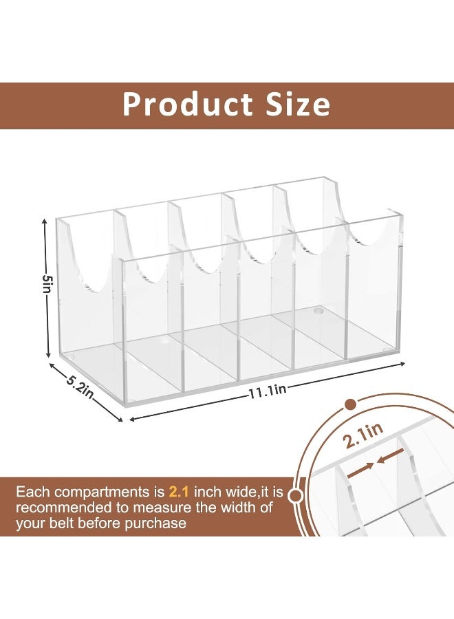 TPGP Acrylic Belt Organizer for Closet, Belt Holder for Drawer, Belt Rack Storage Organizer For Men, Clear Tie Organizer Holder Rack Wall Mount with 7 Compartments for Bow Cosmetics Bracelets Jewelry  - Image 3