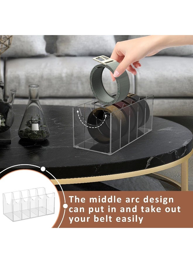 TPGP Acrylic Belt Organizer for Closet, Belt Holder for Drawer, Belt Rack Storage Organizer For Men, Clear Tie Organizer Holder Rack Wall Mount with 7 Compartments for Bow Cosmetics Bracelets Jewelry  - Image 5