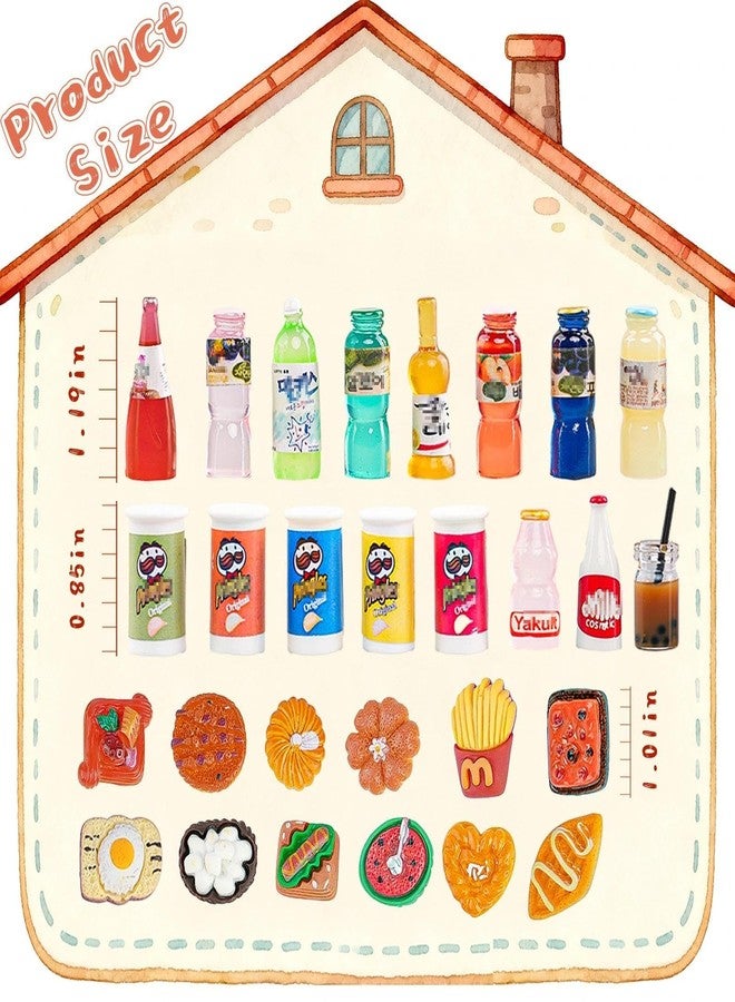 GALAOMA 100pcs Miniature Food Drink Mini Brand Bottles Soda Pop Cans Cake Ice Cream Pretend Play Kitchen Game Party Accessories Toys for 1/12 Doll House Resin Food Figures Dollhouse Kitchen Decorations - Image 2