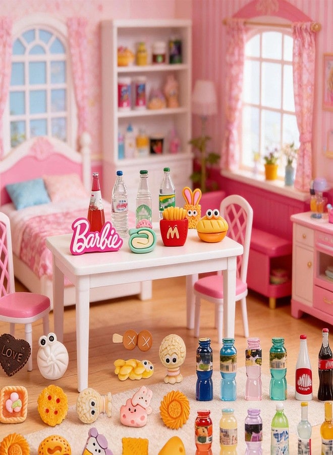 GALAOMA 100pcs Miniature Food Drink Mini Brand Bottles Soda Pop Cans Cake Ice Cream Pretend Play Kitchen Game Party Accessories Toys for 1/12 Doll House Resin Food Figures Dollhouse Kitchen Decorations - Image 3
