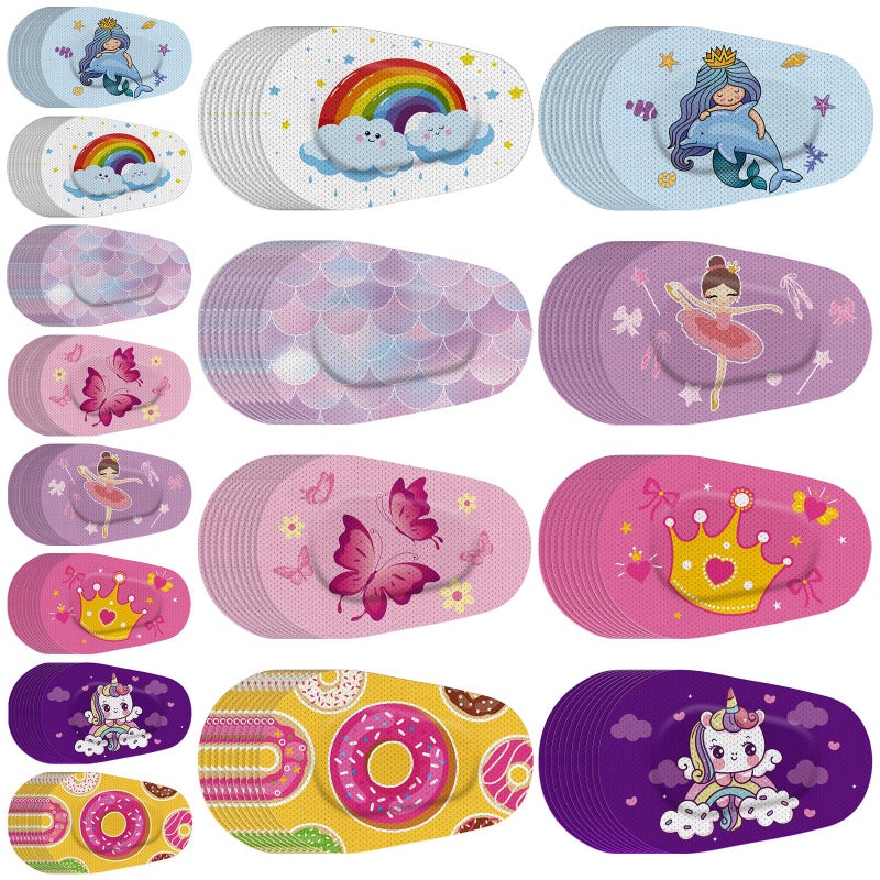 Siifert Siifert Adhesive Eye Patches for Kids Girl Eye Patches Cute Latex Free Adhesive Bandages for Amblyopia Disposable Eye Pad Lazy Eye Light Blocking Children Toddler Right Eye, 8 Styles(80 Pcs)  - Image 1