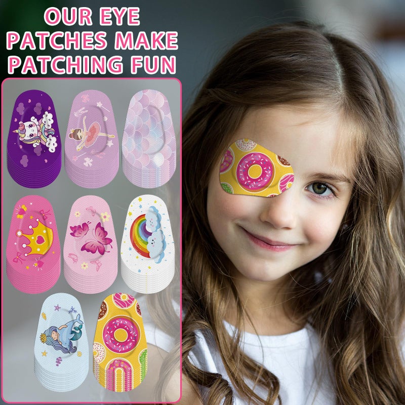 Siifert Siifert Adhesive Eye Patches for Kids Girl Eye Patches Cute Latex Free Adhesive Bandages for Amblyopia Disposable Eye Pad Lazy Eye Light Blocking Children Toddler Right Eye, 8 Styles(80 Pcs)  - Image 3