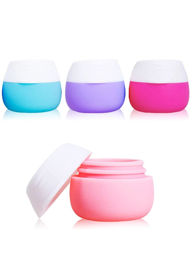 KASTWAVE Travel Containers for Toiletries Silicone Cream Jars Travel Size Containers Leakproof Travel Accessories with Lid for Cosmetic Makeup Face Body Hand Cream (4 PCS) - Image 1