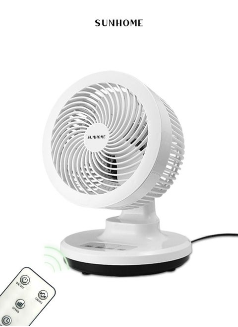Air Circulation Table Fan With Remote Control 40W WJD18A White