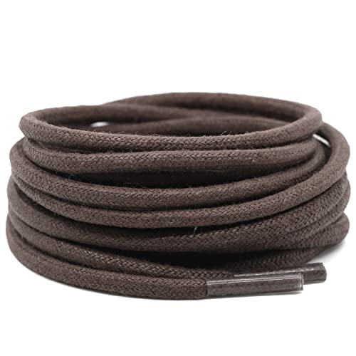 DELELE 2 Pair 24 inch Dark Brown Round Waxed Oxford Shoe Laces for Dress Shoes and Boots - Image 3