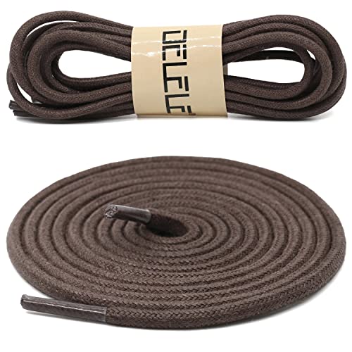 DELELE 2 Pair 24 inch Dark Brown Round Waxed Oxford Shoe Laces for Dress Shoes and Boots - Image 2