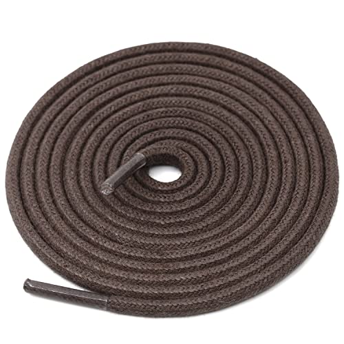 DELELE 2 Pair 24 inch Dark Brown Round Waxed Oxford Shoe Laces for Dress Shoes and Boots - Image 1