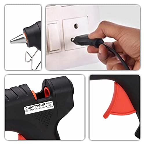 CRAFTYGUN BLACK 40W 40 WATT GLUE GUN WITH 8 GLUE STICKS - Image 4