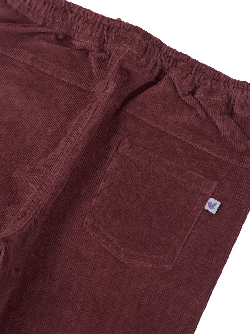 Pranava Corduroy Full Length Pants for Kids - Rhubarb Red - Image 5