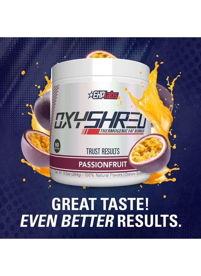 EHP Labs - EHPlabs OxyShred Thermogenic Pre Workout Powder & Shredding Supplement - Clinically Proven Preworkout Powder with L Glutamine & Acetyl L Carnitine, Energy Boost Drink - Passionfruit, 60 Servings - Image 1