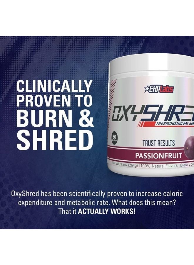 EHP Labs - EHPlabs OxyShred Thermogenic Pre Workout Powder & Shredding Supplement - Clinically Proven Preworkout Powder with L Glutamine & Acetyl L Carnitine, Energy Boost Drink - Passionfruit, 60 Servings - Image 1