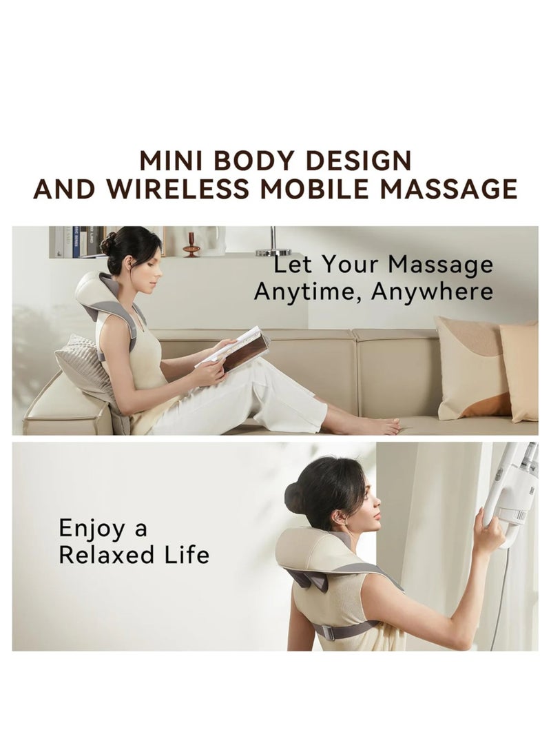 HAOHAN Mini Kneading Neck and Body Massager with Hot Compress – Portable, Hands-Free Relief for Neck, Shoulders, Back, Waist, and Legs - Image 2