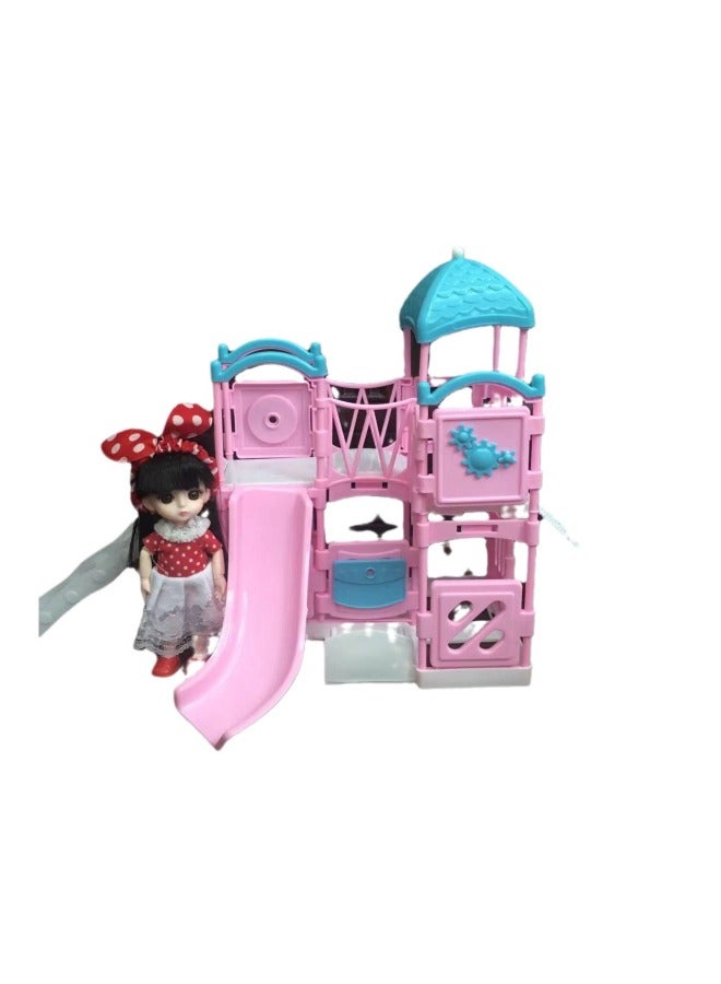 Mini Doll Slide Toy Simulation Children's Playground Large Slide Girl Gift Princess Doll Accessories-Height:The Doll In The Picture Is Not Included.  - Image 5