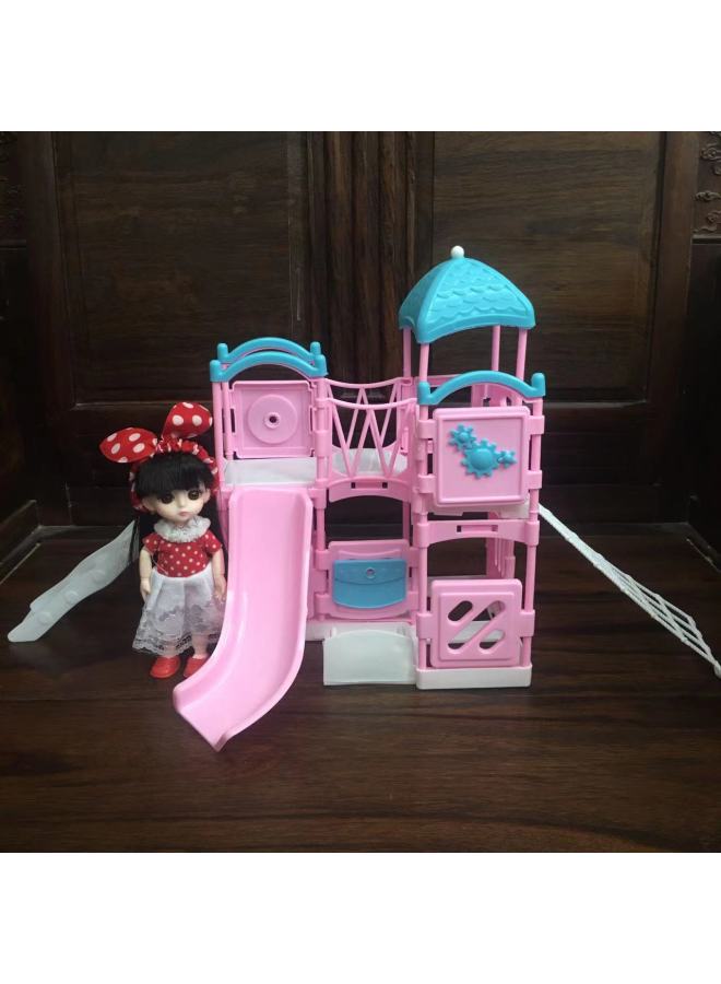 Mini Doll Slide Toy Simulation Children's Playground Large Slide Girl Gift Princess Doll Accessories-Height:The Doll In The Picture Is Not Included.  - Image 1