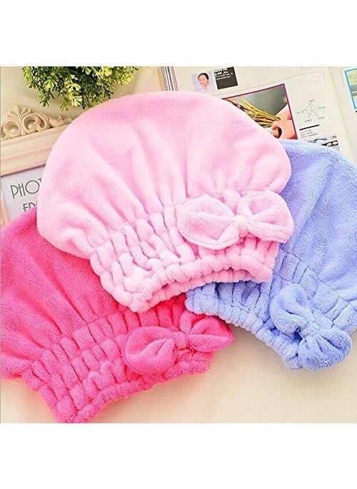 svk dream SVK DREAM Womens Girls Ladys Magic Quick Dry Bath Hair Drying Towel Head Wrap Hat Makeup Cosmetics Cap Bathing Tool Random Colour Multicolour 2  - Image 3