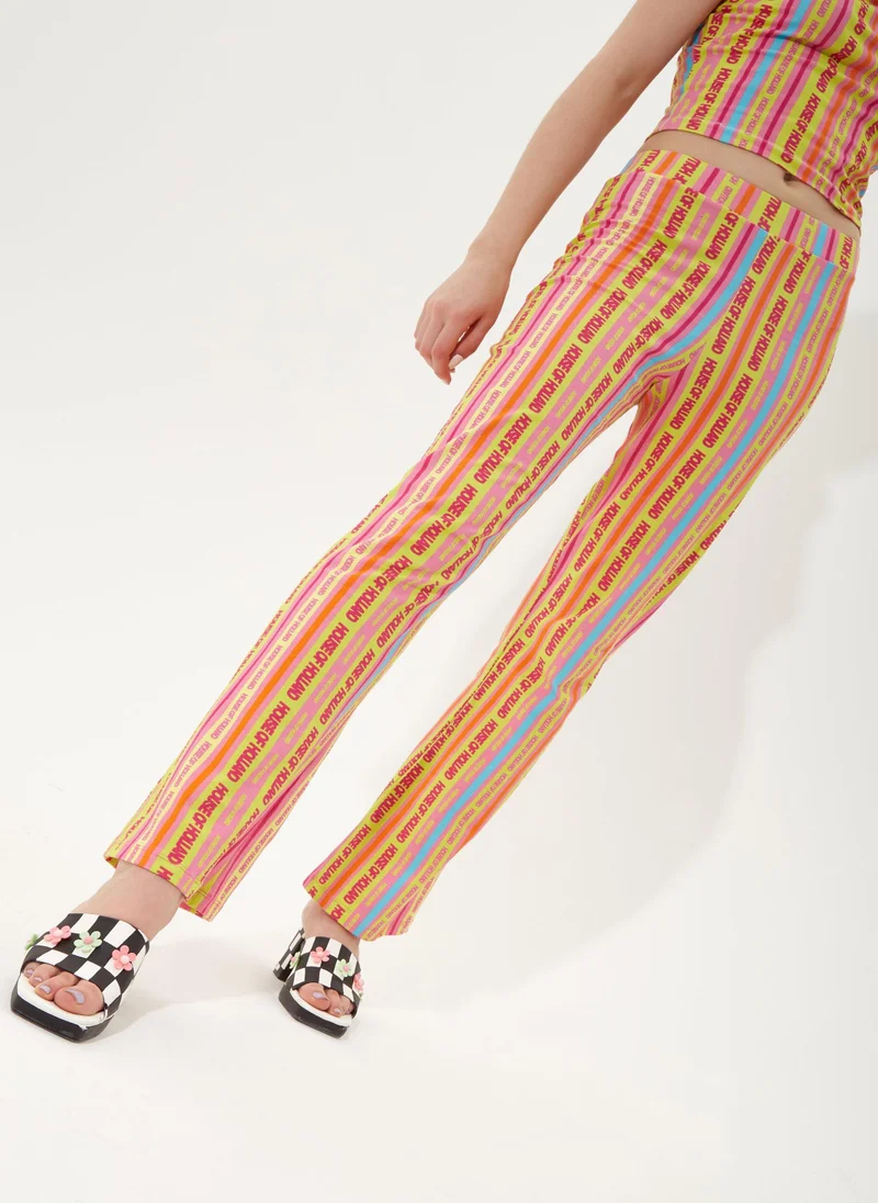 house of holland Multicolour Striped Jersey Trousers