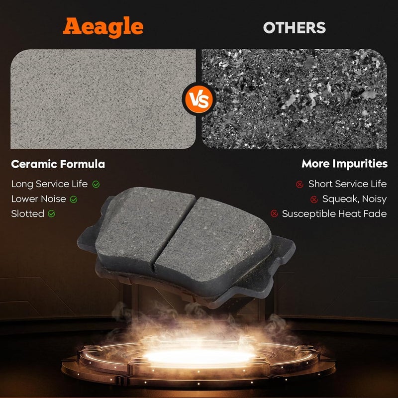 AEagle Rear Ceramic Brake Pads Set for Toyota Camry, Avalon, Matrix, RAV4, and Lexus ES350/ES300h/ES250h - Image 2