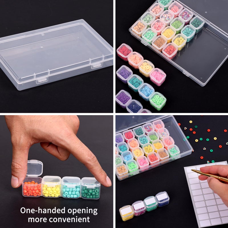 SGHUO Diamond Art Painting Bead Storage 3 Pack 28 Grids Diamond Art Accessories Boxes Plastic Organizer, Bead Organizer - Image 3