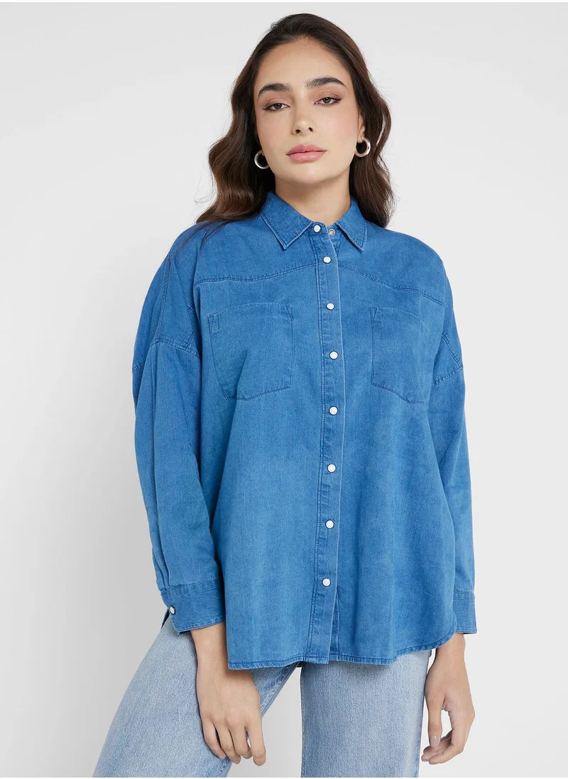 French Connection Pocket Detail Button Down Shirt