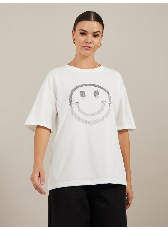 Styli Styli Oversized Graphic Print Short Sleeve T-Shirt  - Image 3
