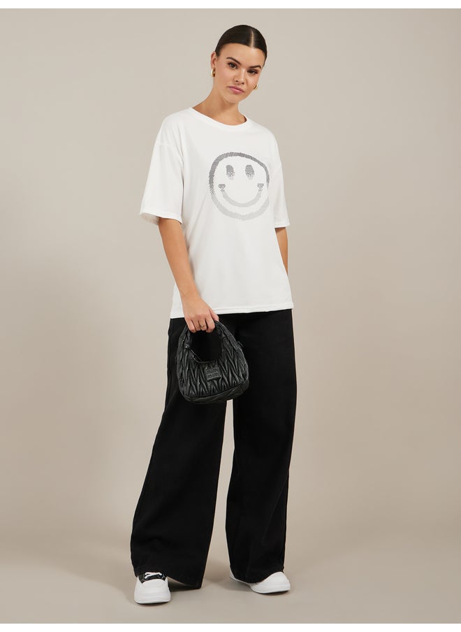 Styli Styli Oversized Graphic Print Short Sleeve T-Shirt  - Image 2