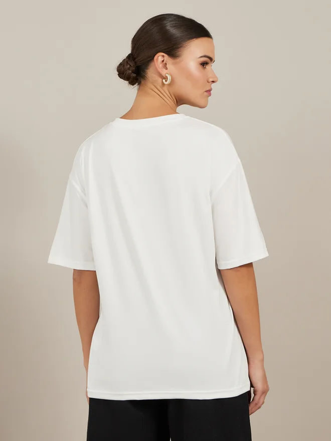 Styli Styli Oversized Graphic Print Short Sleeve T-Shirt