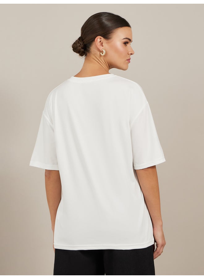 Styli Styli Oversized Graphic Print Short Sleeve T-Shirt  - Image 5