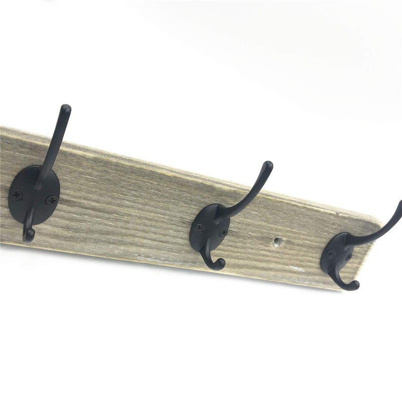 Sageme Wall Mounted Coat Rack, Wooden Entryway Vintage Rustic Coat Rack Hat Hanger Rack Zinc die-cast 4-Hook Rail for The Entryway, Bathroom, Bedroom, Kitchen, Mudroom Pinewood Alloy 4-Hook - Image 4