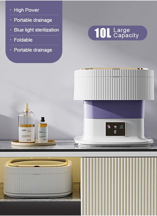 APEX 10L Folding Automatic Water Refill Shoes Washing Machine Portable Turbine Washer  - Image 4