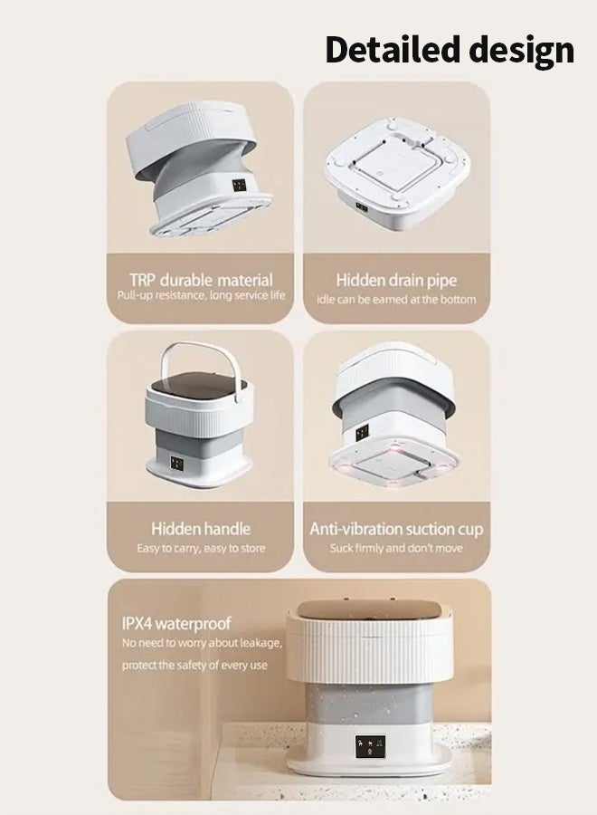 APEX 10L Folding Automatic Water Refill Shoes Washing Machine Portable Turbine Washer - Image 4