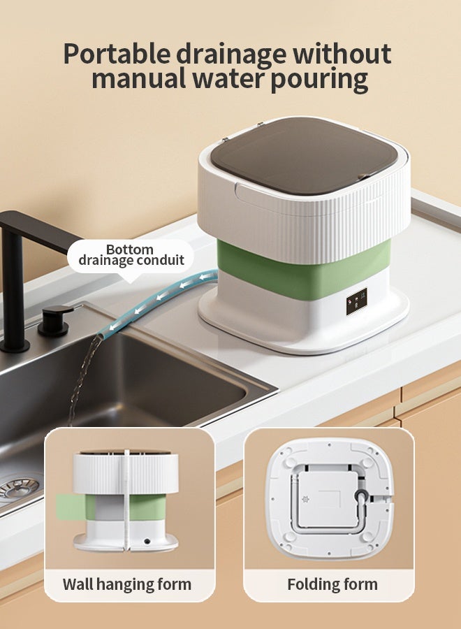 APEX 10L Folding Automatic Water Refill Shoes Washing Machine Portable Turbine Washer - Image 3