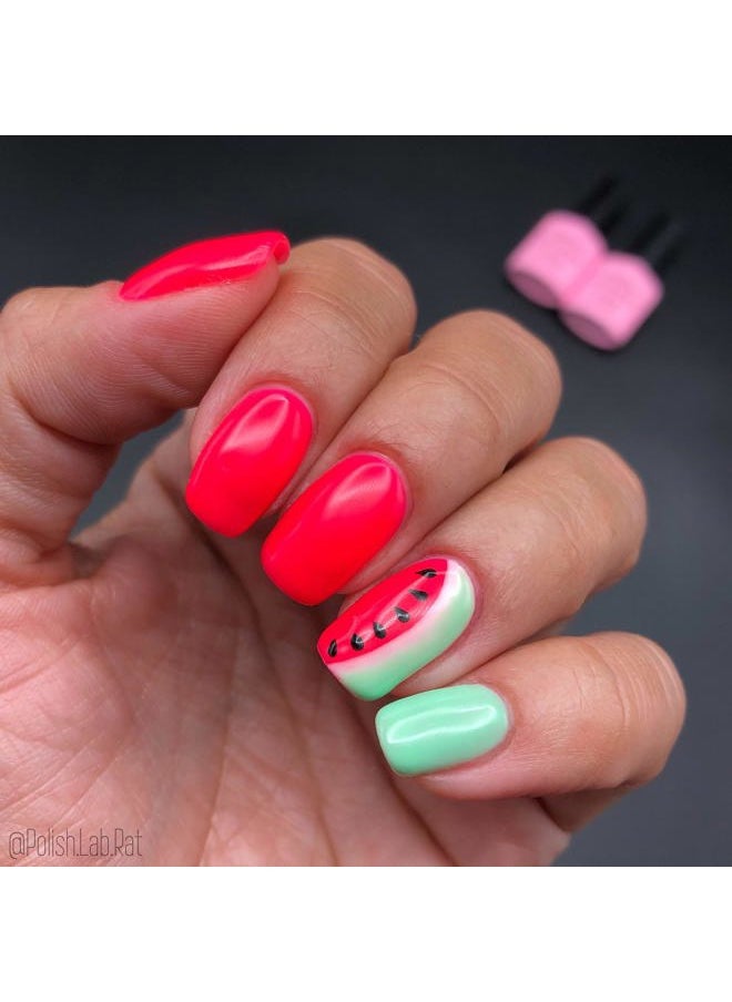 AIMEILI Soak Off U V LED Neon Pink Gel Nail Polish - Neon Shocking Pink (055) 10ml  - Image 2
