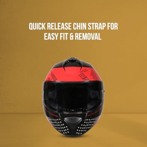 TVS Racing Phantom Series Full Face Dual Visor Helmet for Men | Premium Bike Helmets with ABS Shell, UV Paint | Quick Release System | Aerodynamic Design | DOT & ISI Certified (Black V2) -L - Image 5